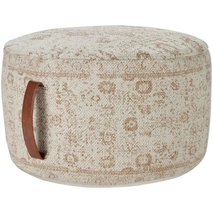 Nicole Curtis Pillow VJ019 Ivory/Beige Pouf - Baconco