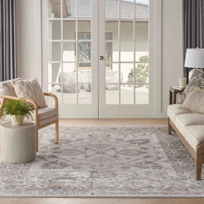 Nicole Curtis Series 4 SR401 Cream/Grey Rug - Baconco