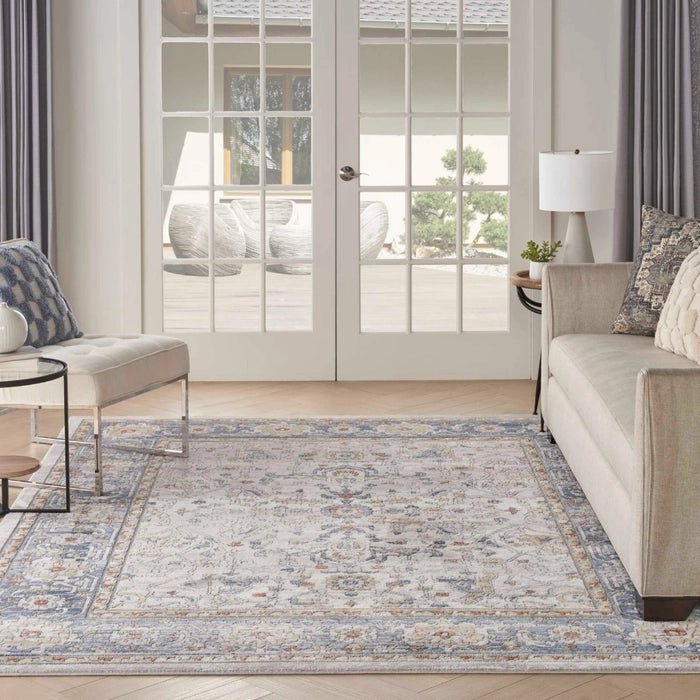 Nicole Curtis Series 4 SR402 Cream/Blue Rug - Baconco