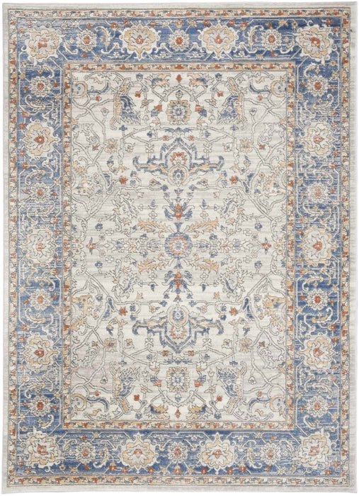 Nicole Curtis Series 4 SR402 Cream/Blue Rug - Baconco