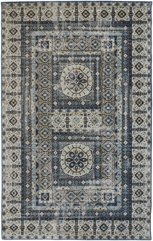 Nolan 39Byf Blue/Beige Rug - Baconco