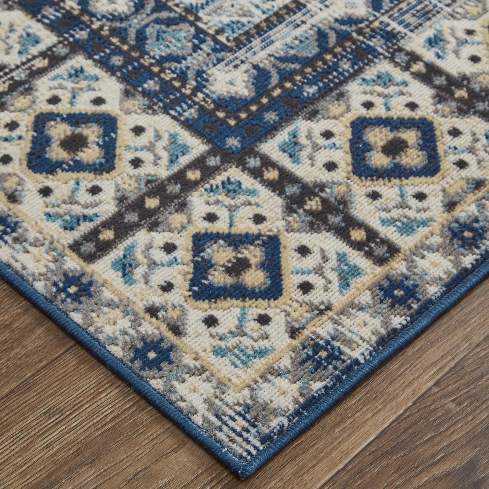 Nolan 39Byf Blue/Beige Rug - Baconco