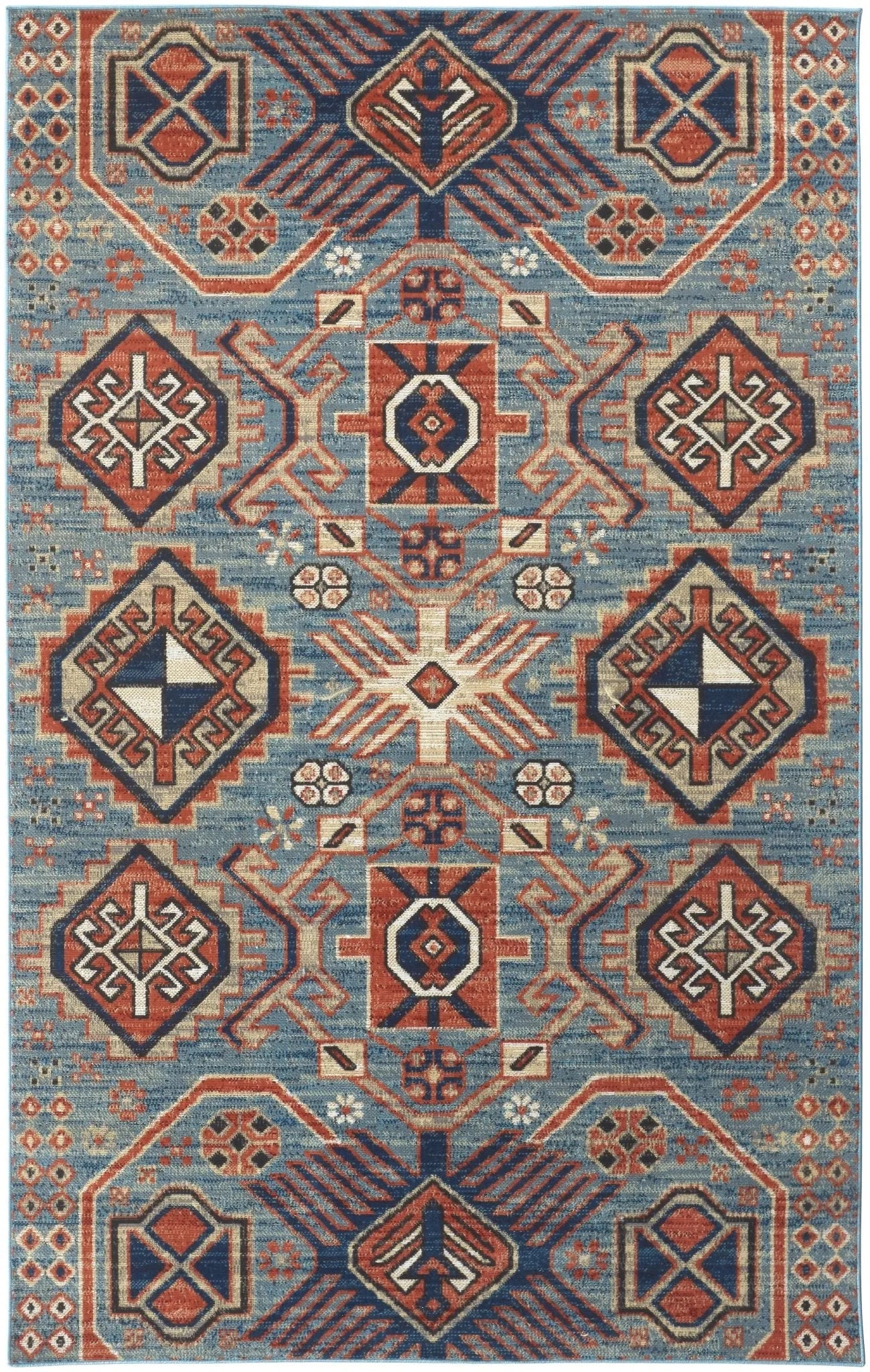 Nolan 39C9F Blue/Orange Rug - Baconco