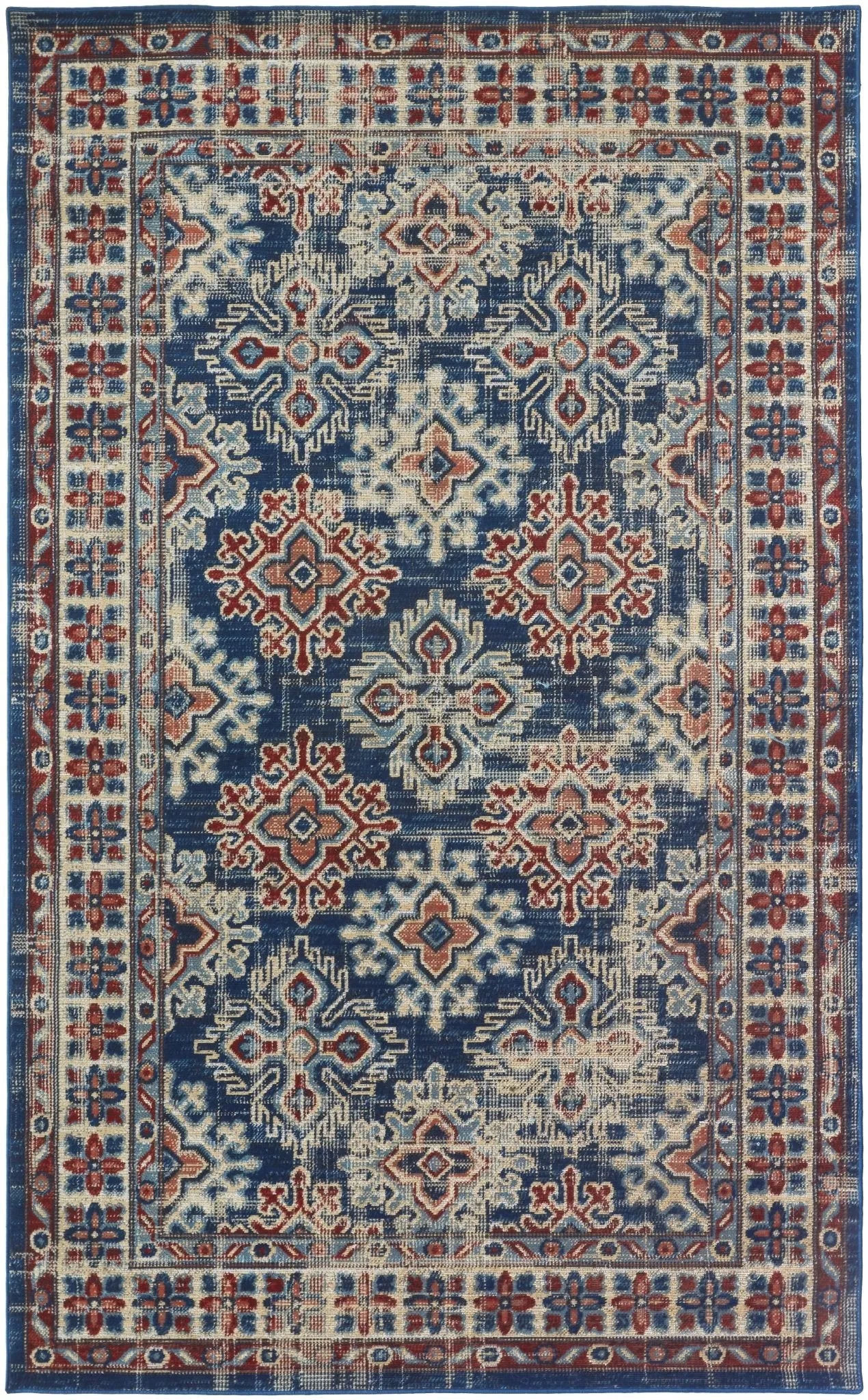 Nolan 39Caf Blue/Red Rug - Baconco