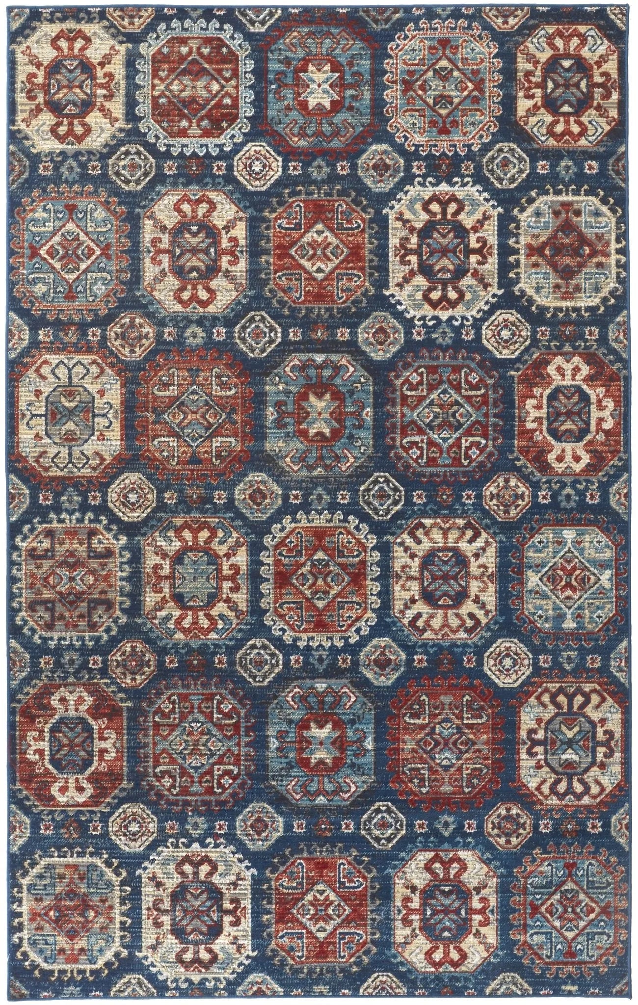 Nolan 39Cef Blue/Red Rug - Baconco