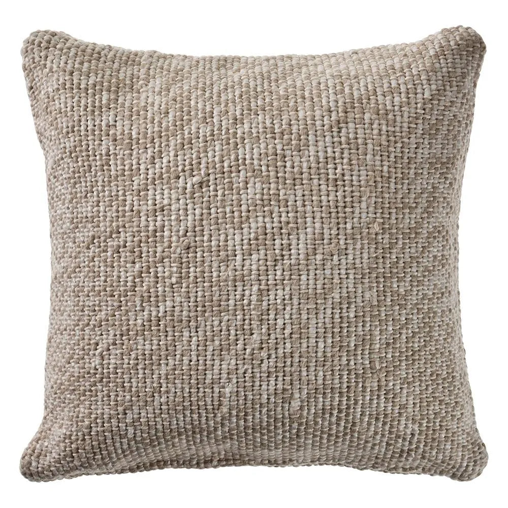 Oatmeal and Ivory Linen Woven LR07516 Throw Pillow - Baconco