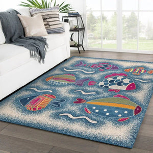 Oceania 81673BUC Blue/Cream Rug - Baconco