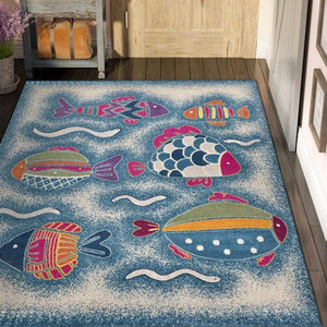 Oceania 81673BUC Blue/Cream Rug - Baconco