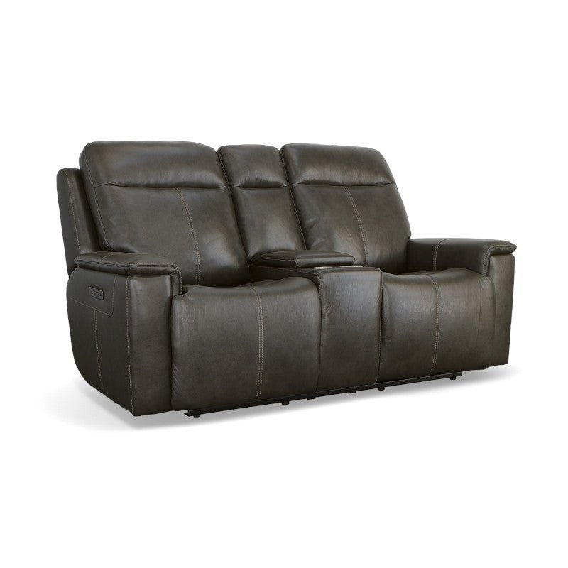 Odell Power Reclining Loveseat with Console and Power Headrests and Lumbar - Baconco