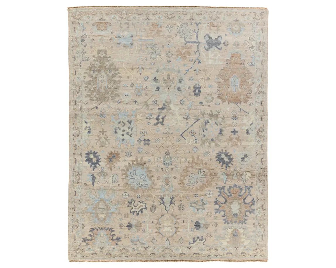 Orenda ORN04 Blue/Cream Rug - Baconco