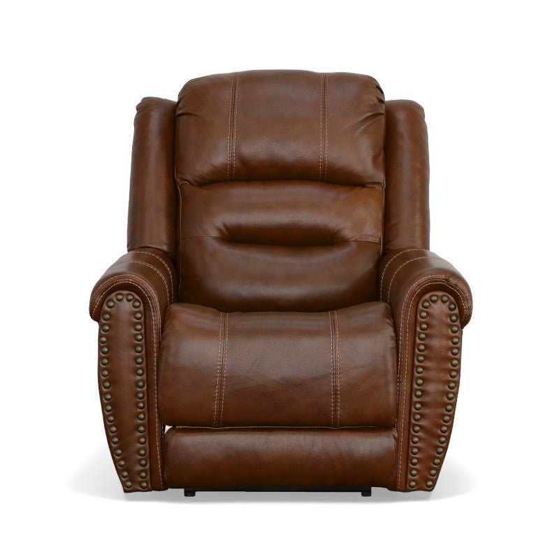 Oscar Leather Power Recliner with Power Headrest and Lumbar - Baconco