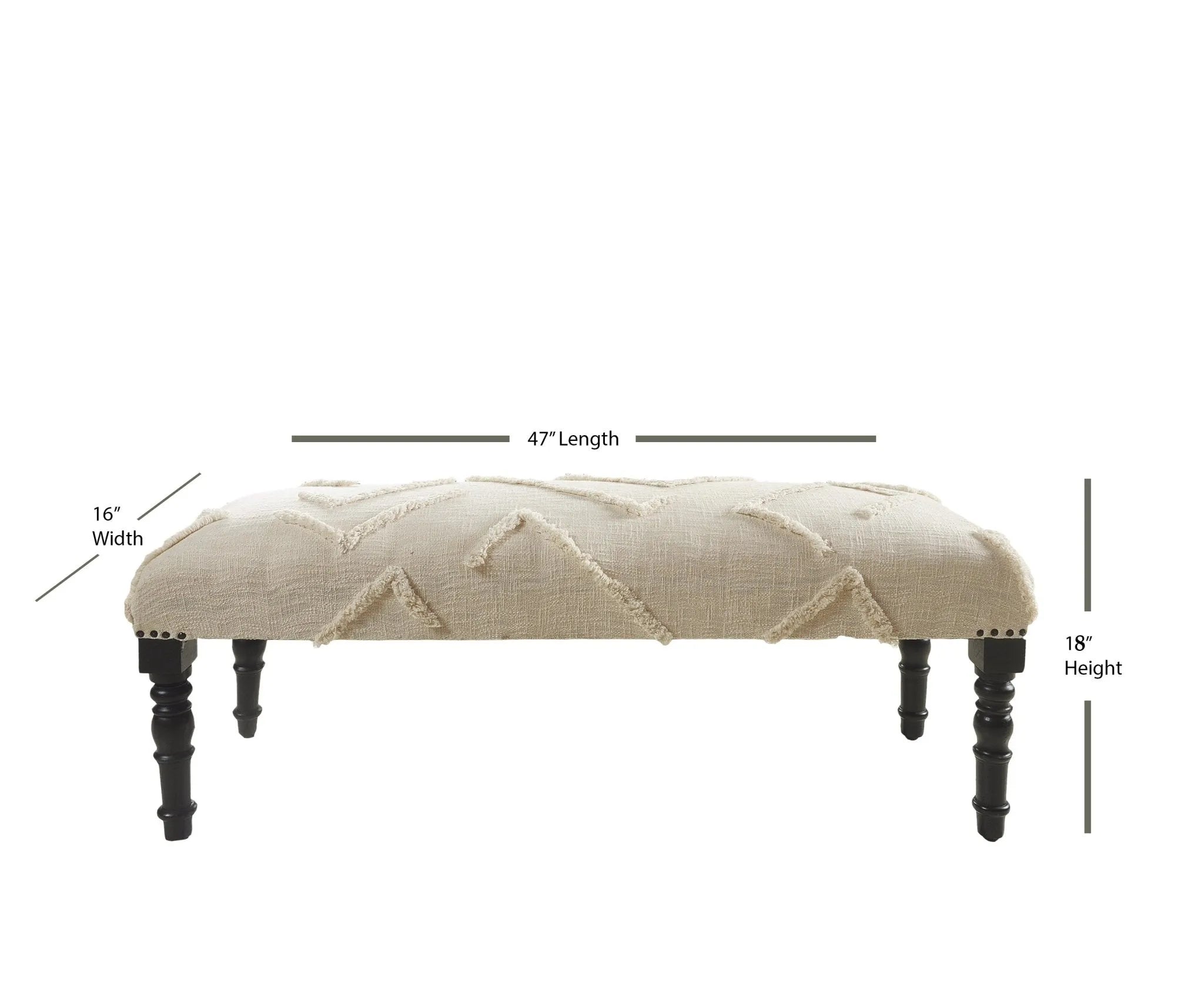 Overtufted Cream LR99018 Indoor Bench - Baconco