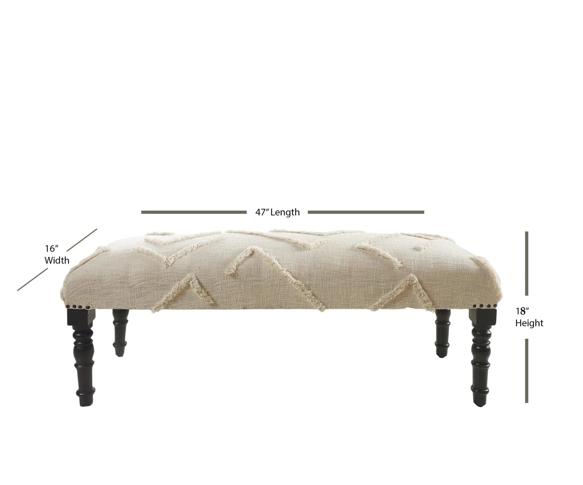 Overtufted Cream LR99018 Indoor Bench - Baconco