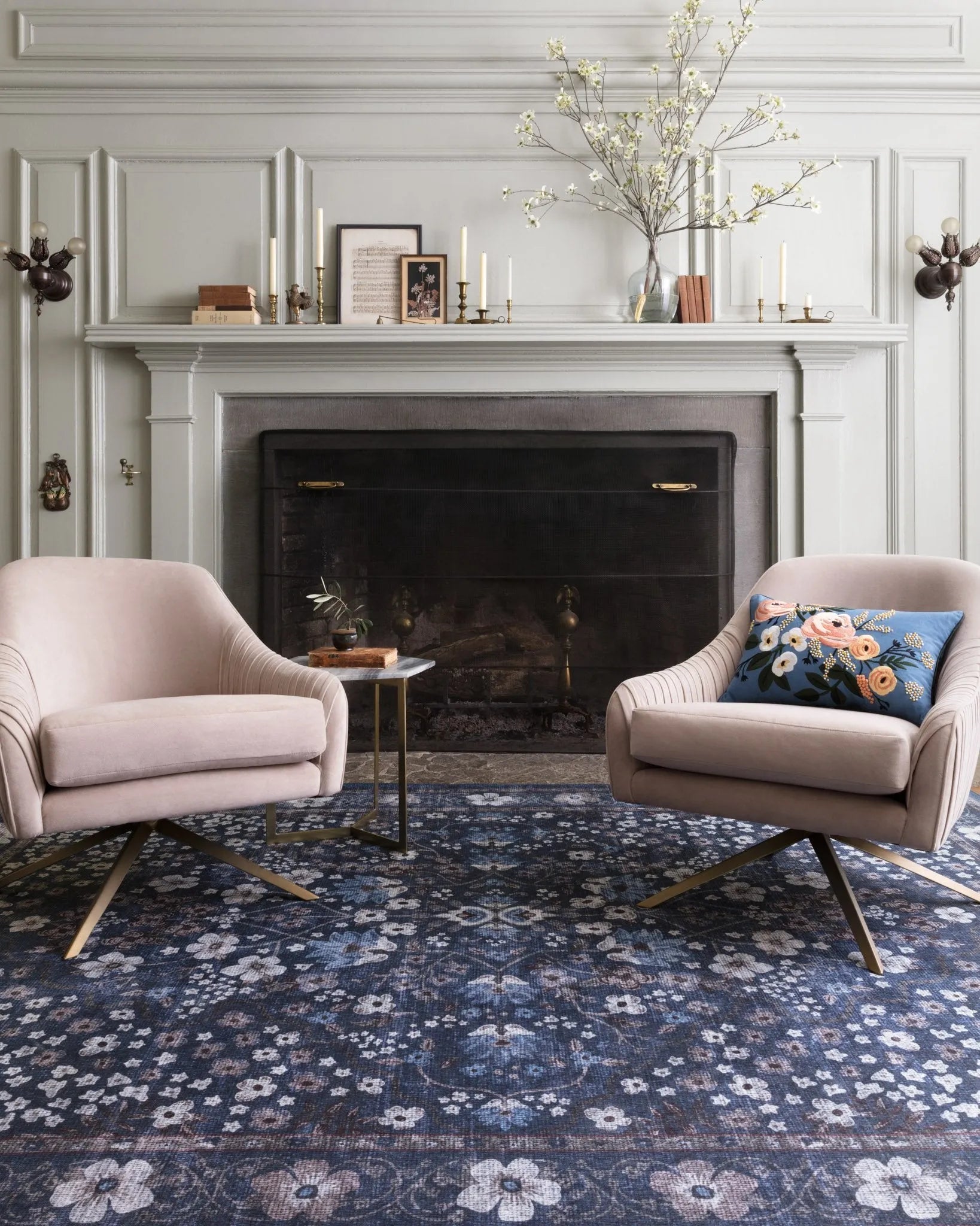 Palais by Rifle Paper Co PAL-02 Navy Rug - Baconco