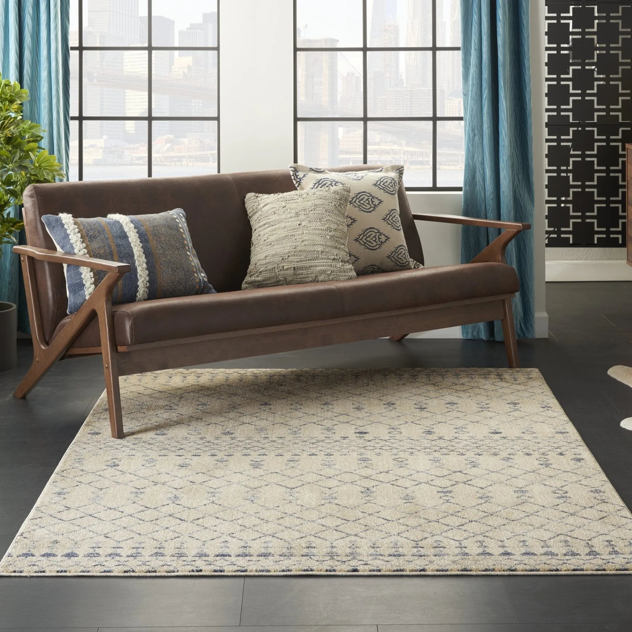 Palermo PMR03 Beige Blue Rug - Baconco