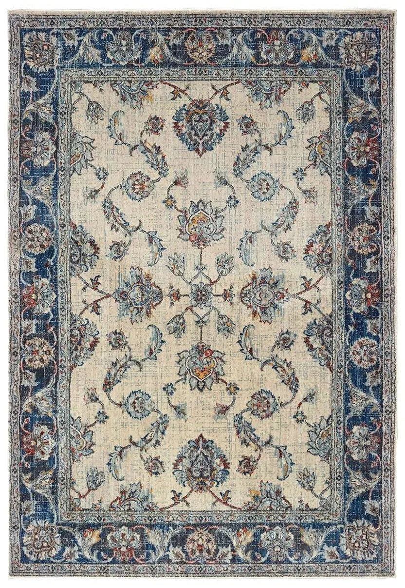 Pandora 1802E Ivory Blue Rug - Baconco