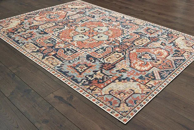 Pandora 49S Blue Orange Rug - Baconco