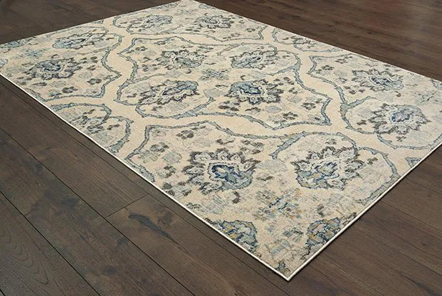 Pandora 5502W Ivory Blue Rug - Baconco