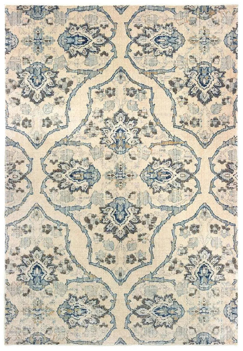 Pandora 5502W Ivory Blue Rug - Baconco