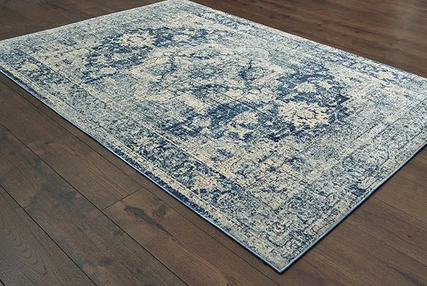 Pandora 70E Ivory Blue Rug - Baconco