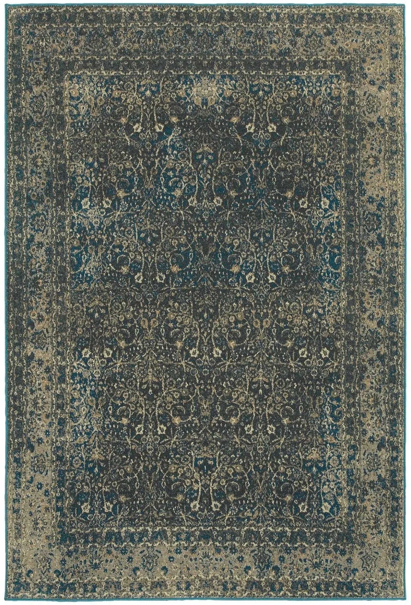 Pasha 1337b Navy/ Grey Rug - Baconco