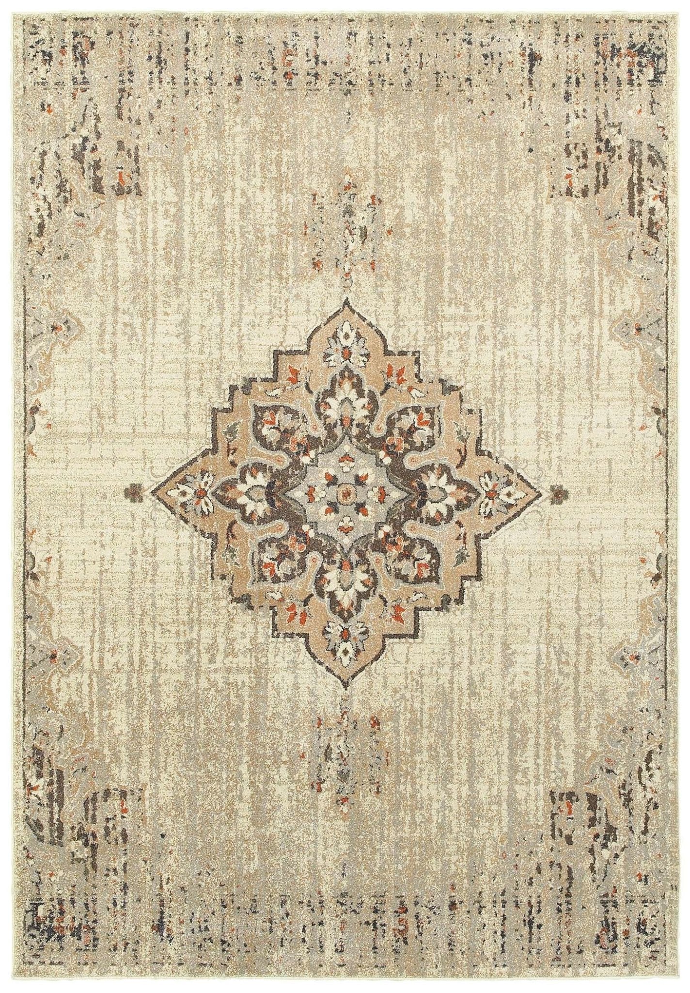 Pasha 72j Ivory/ Brown Rug - Baconco