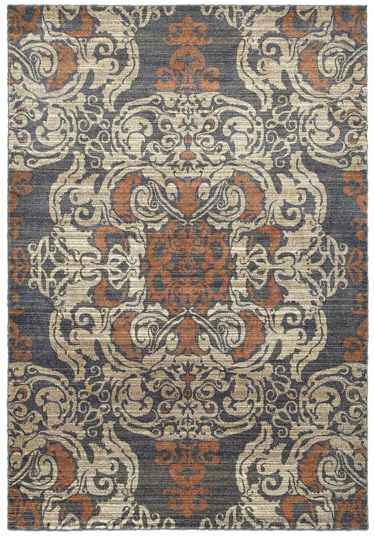 Pasha 8022k Blue/ Rust Rug - Baconco