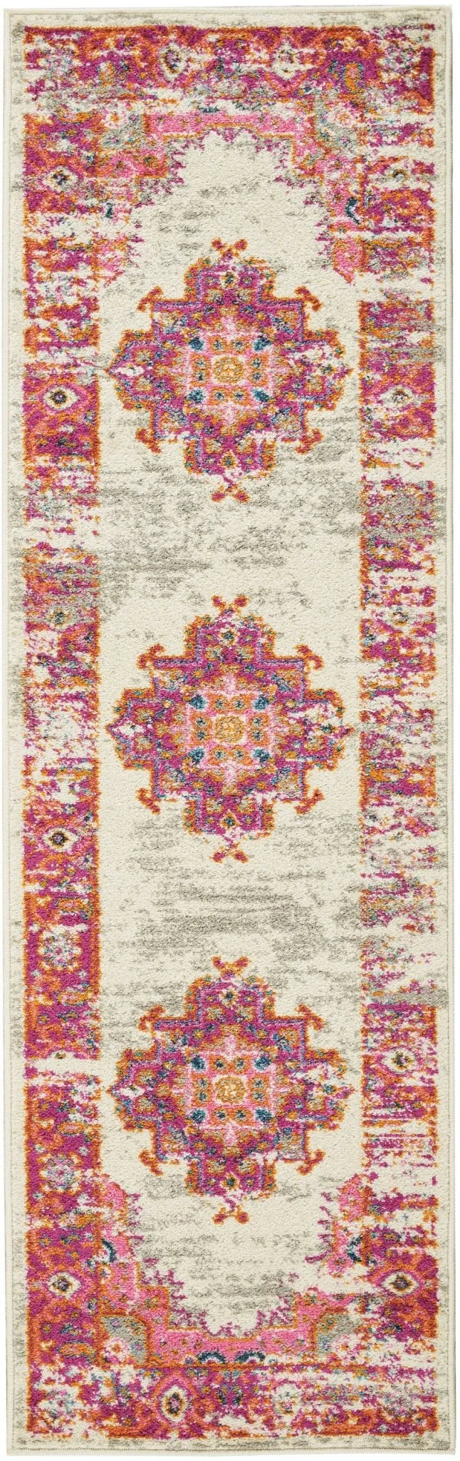 Passion Psn03 Ivory Fuchsia Rug - Baconco