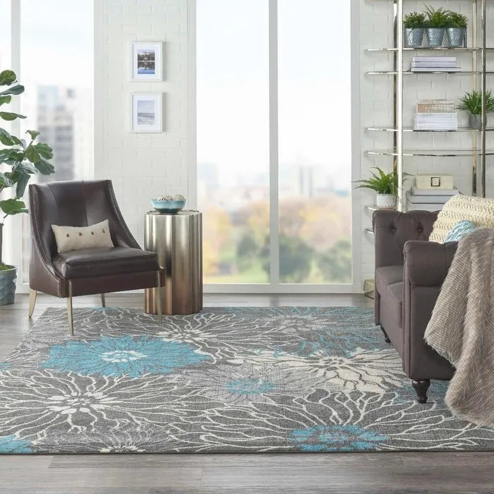 Passion PSN17 Charcoal/Blue Rug - Baconco