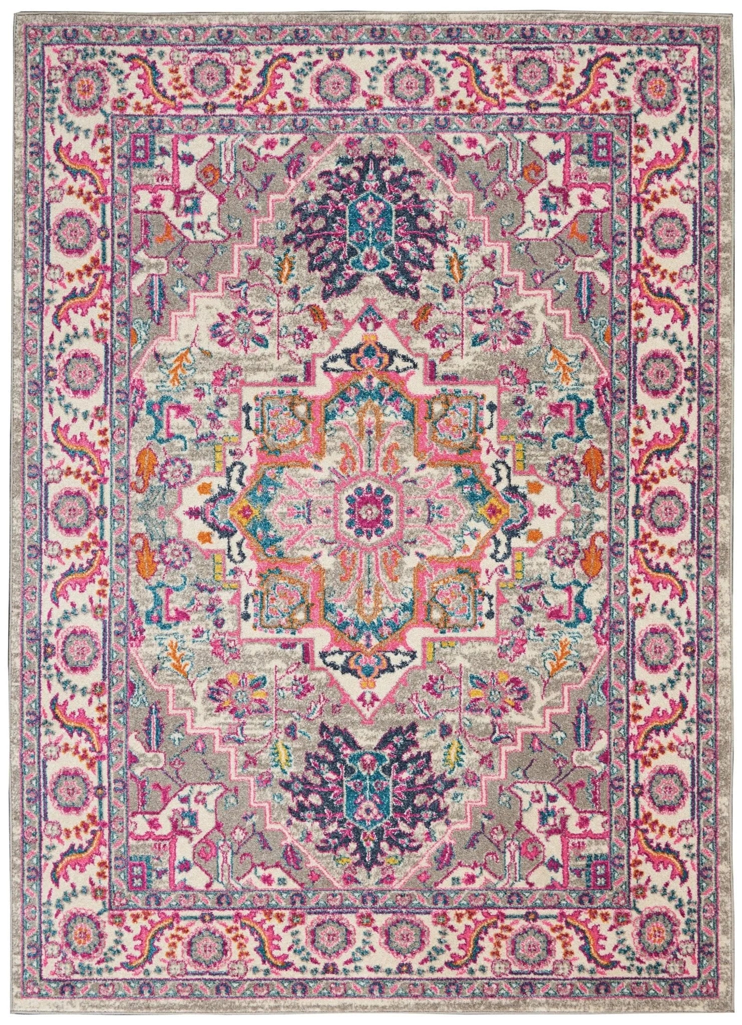 Passion Psn20 Light Grey Pink Rug - Baconco