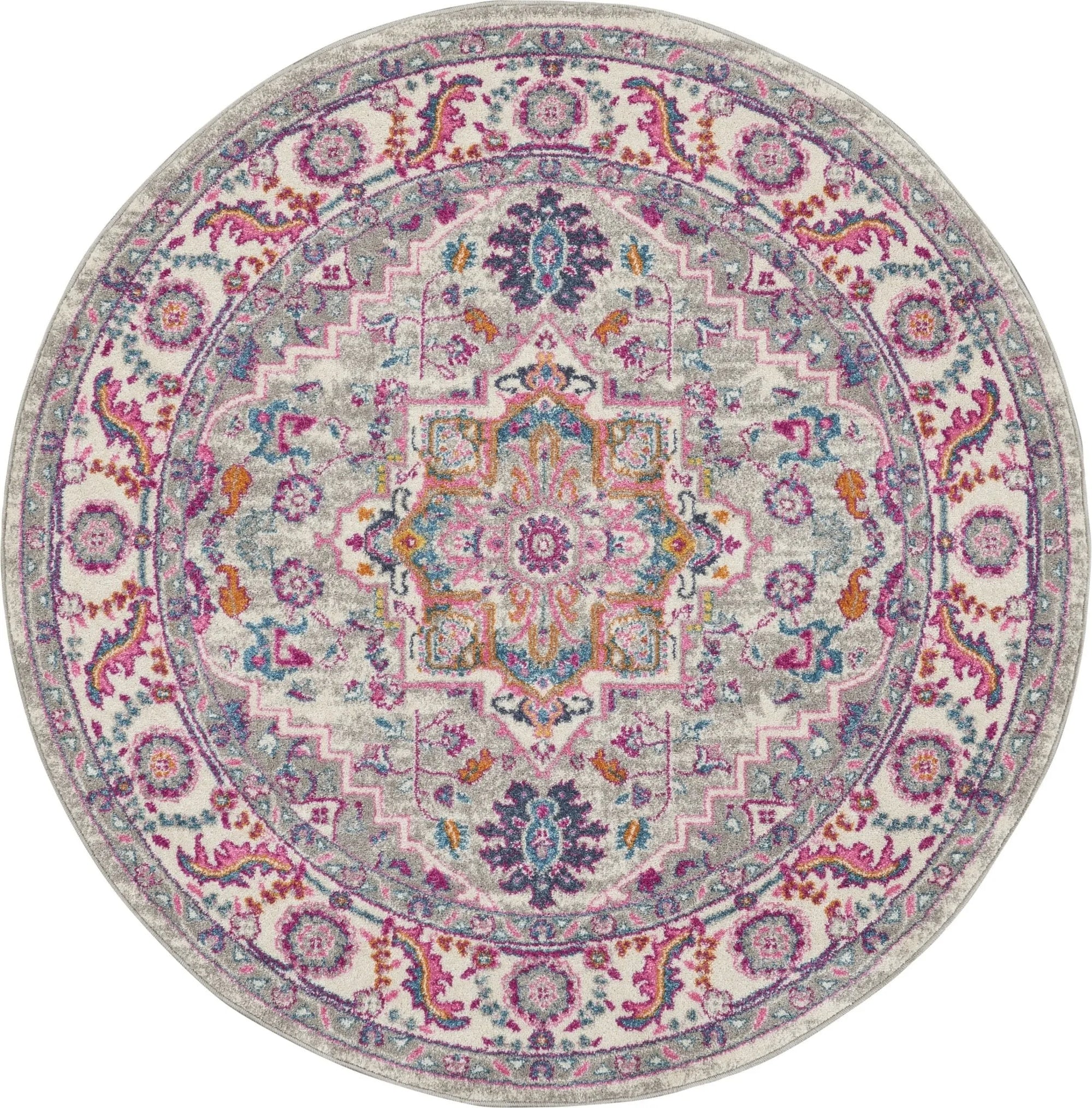 Passion Psn20 Light Grey Pink Rug - Baconco