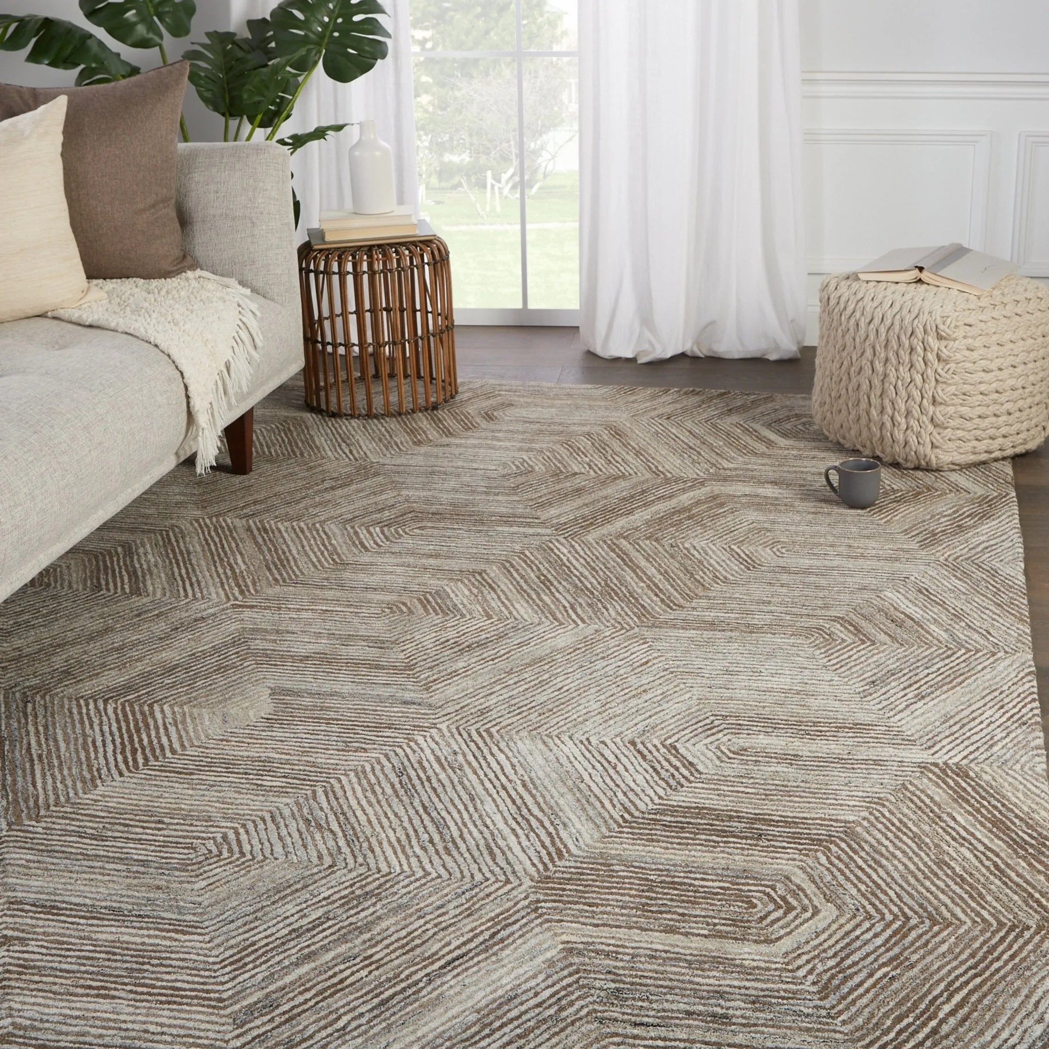 Pathways By Verde Home Pvh05 Rome Brown/Light Gray Rug - Baconco