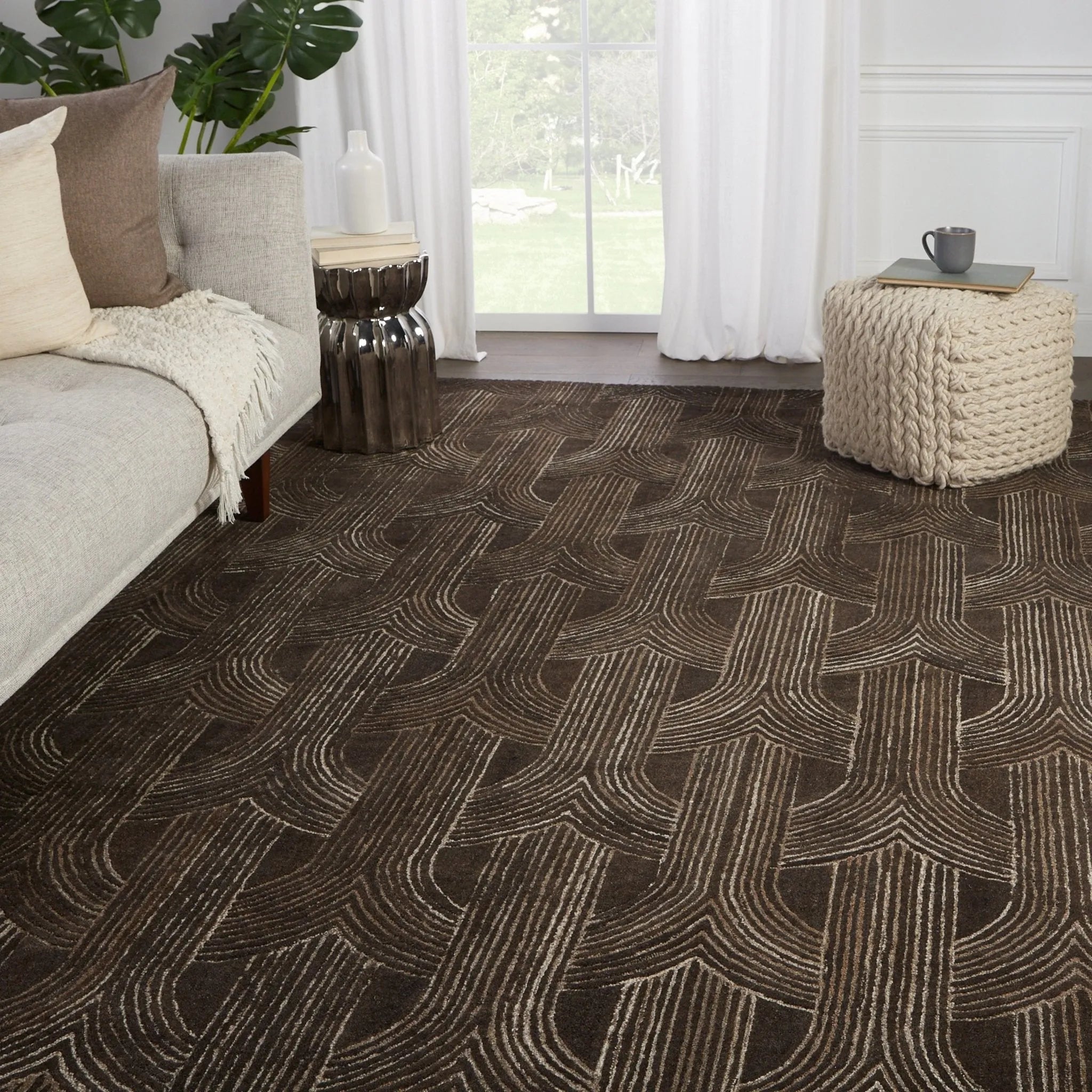 Pathways By Verde Home Pvh09 Manhattan Dark Brown/Ivory Rug - Baconco