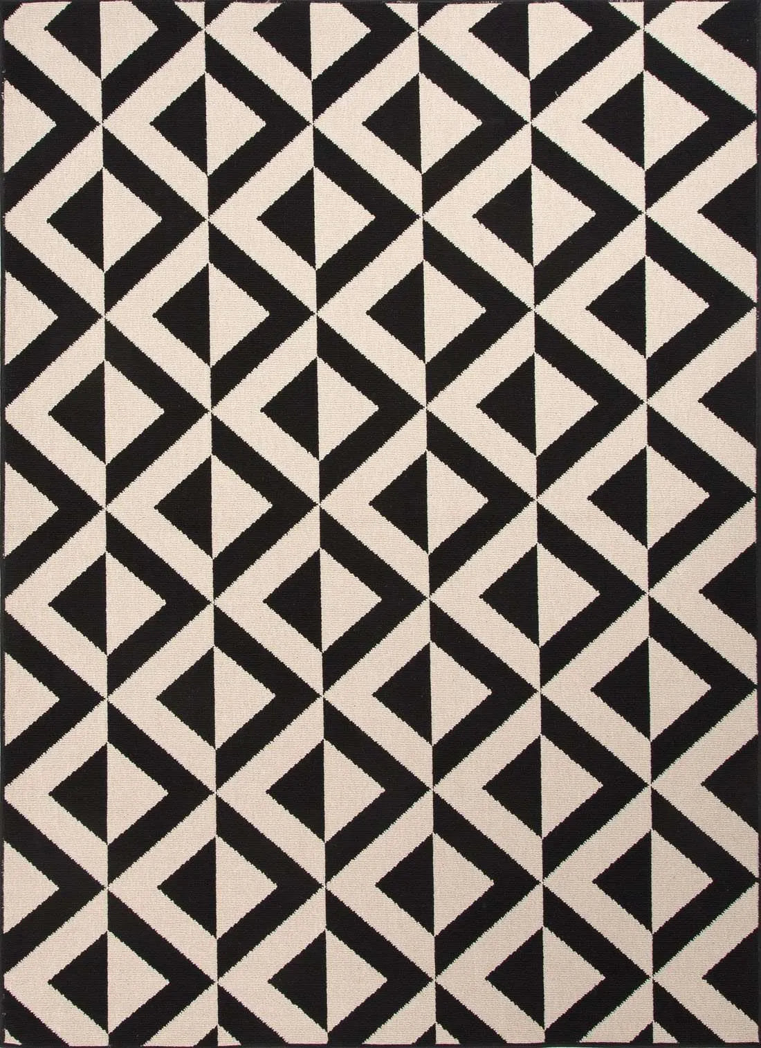 Patio PAO03 Marquise Black / Ivory Rug - Baconco