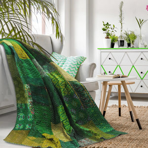 Peacock Kantha LR80156 Throw Blanket - Baconco