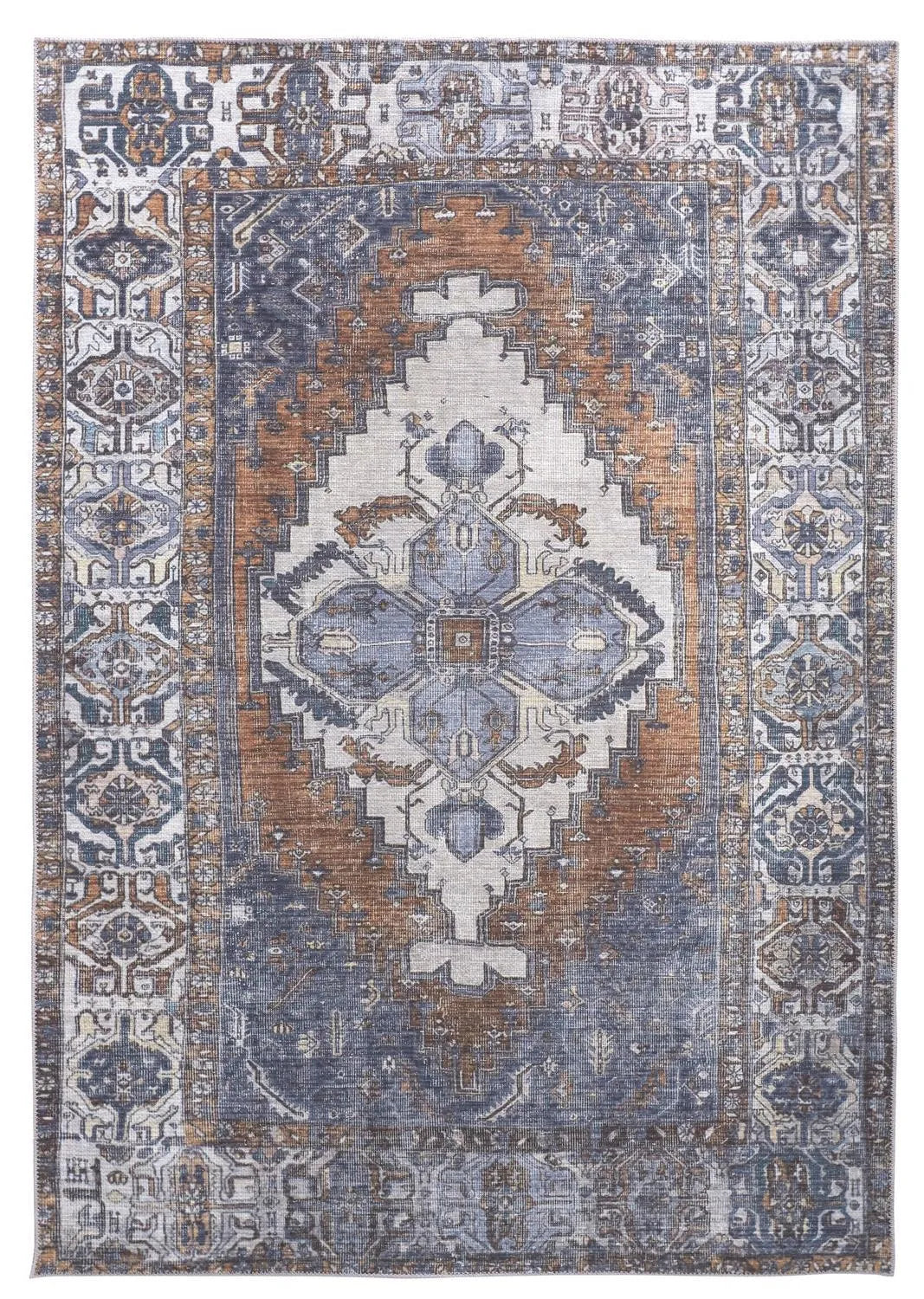 Percy 39Aif Blue/Brown Rug - Baconco