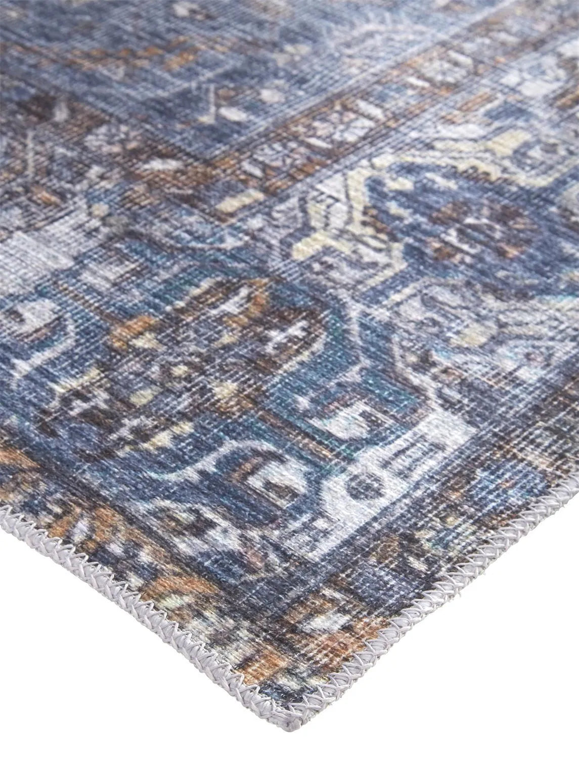 Percy 39Aif Blue/Brown Rug - Baconco