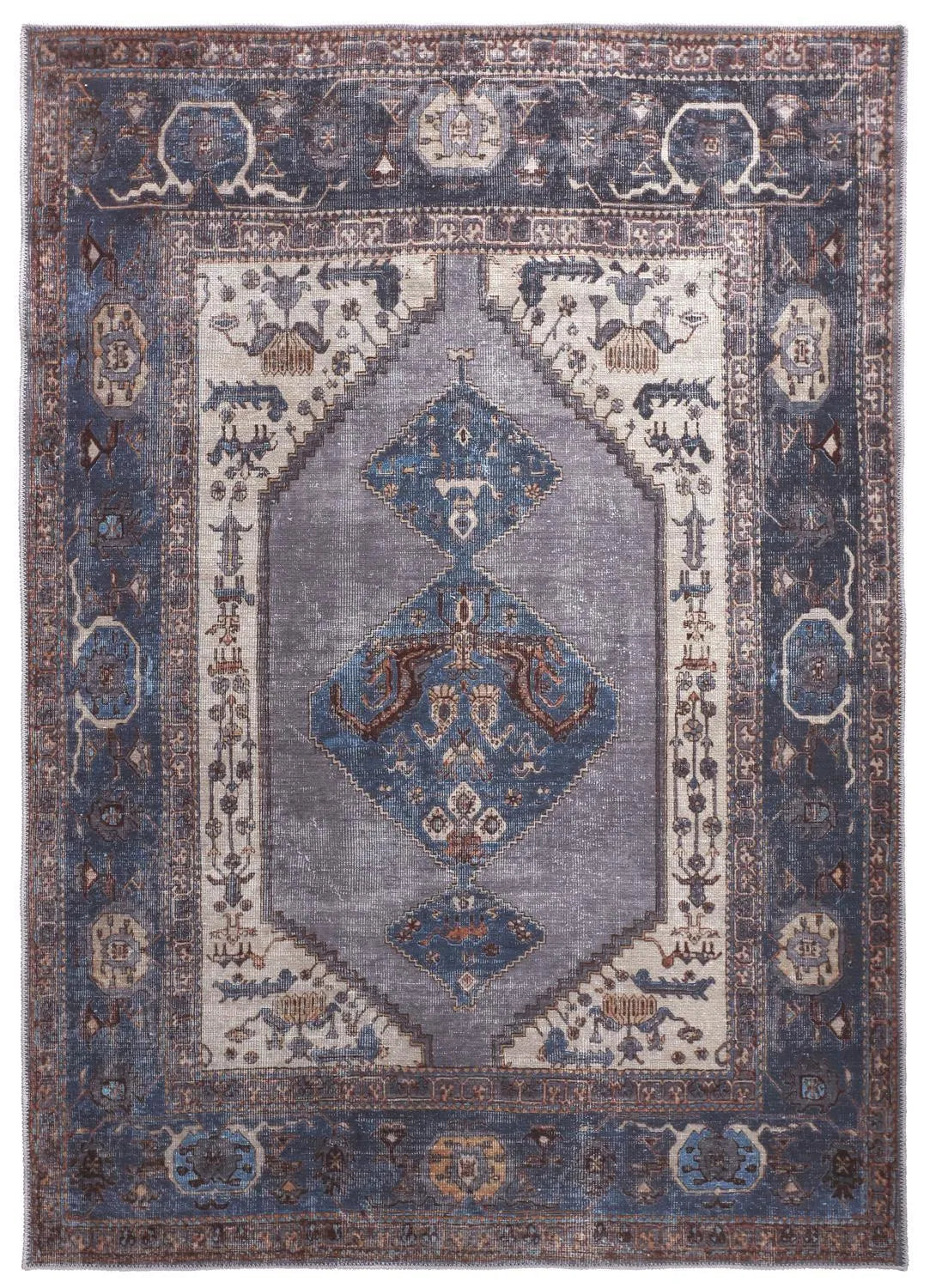 Percy 39Akf Blue/Brown Rug - Baconco