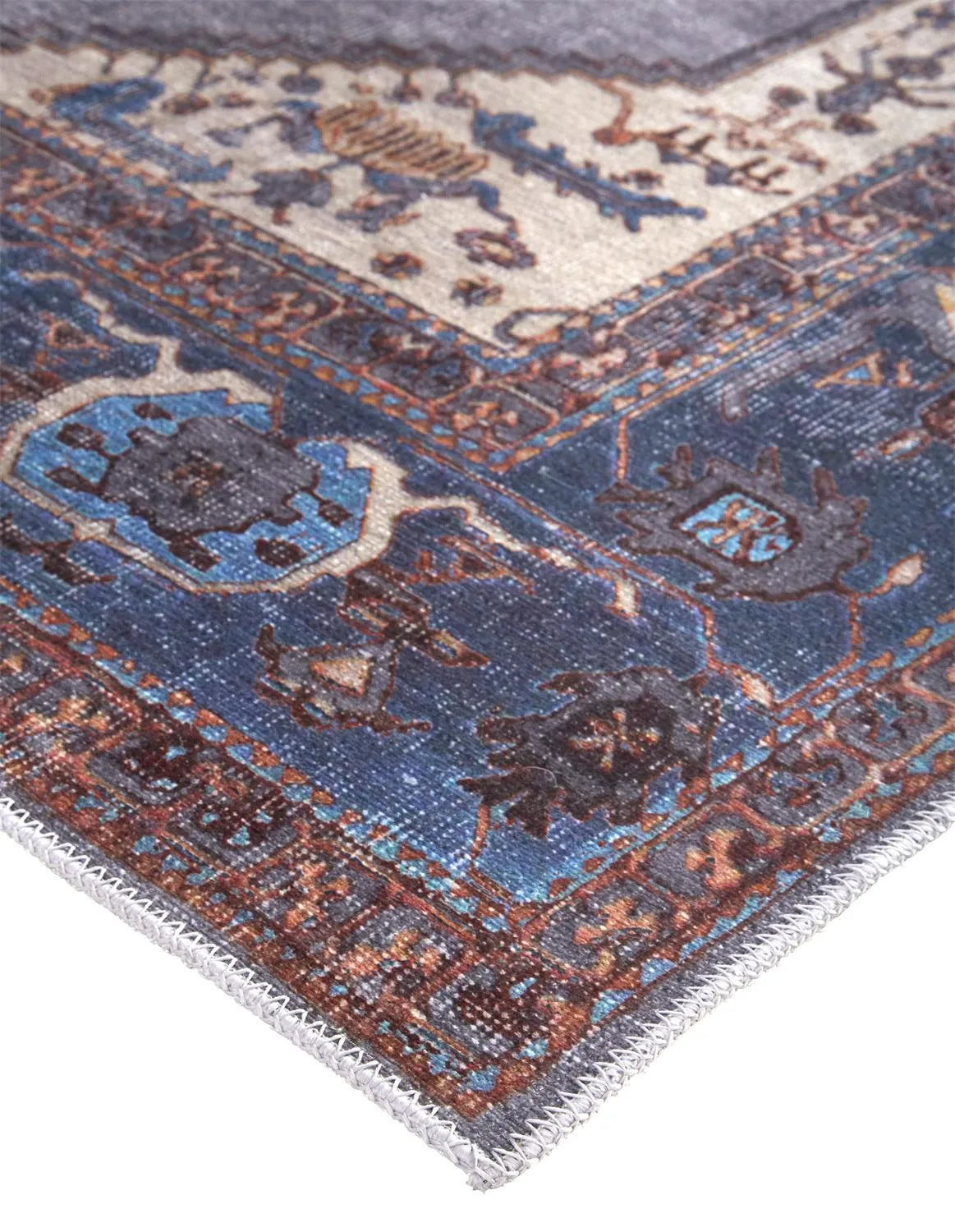 Percy 39Akf Blue/Brown Rug - Baconco