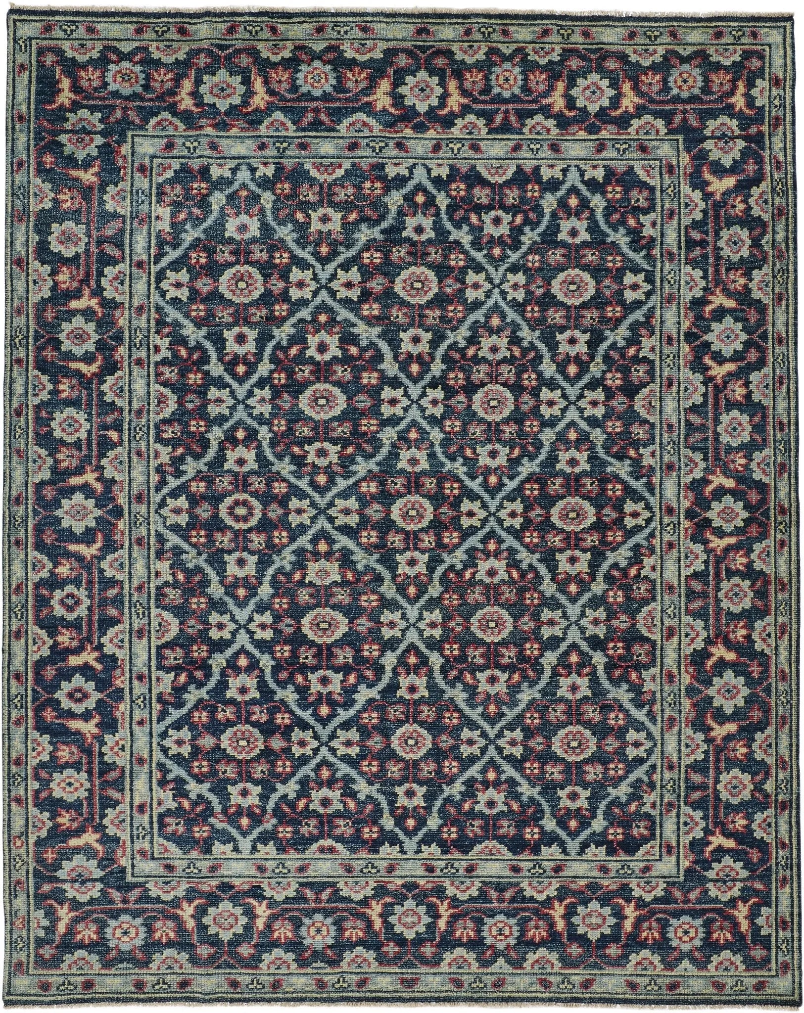 Piraj 6463F Teal/Red Rug - Baconco