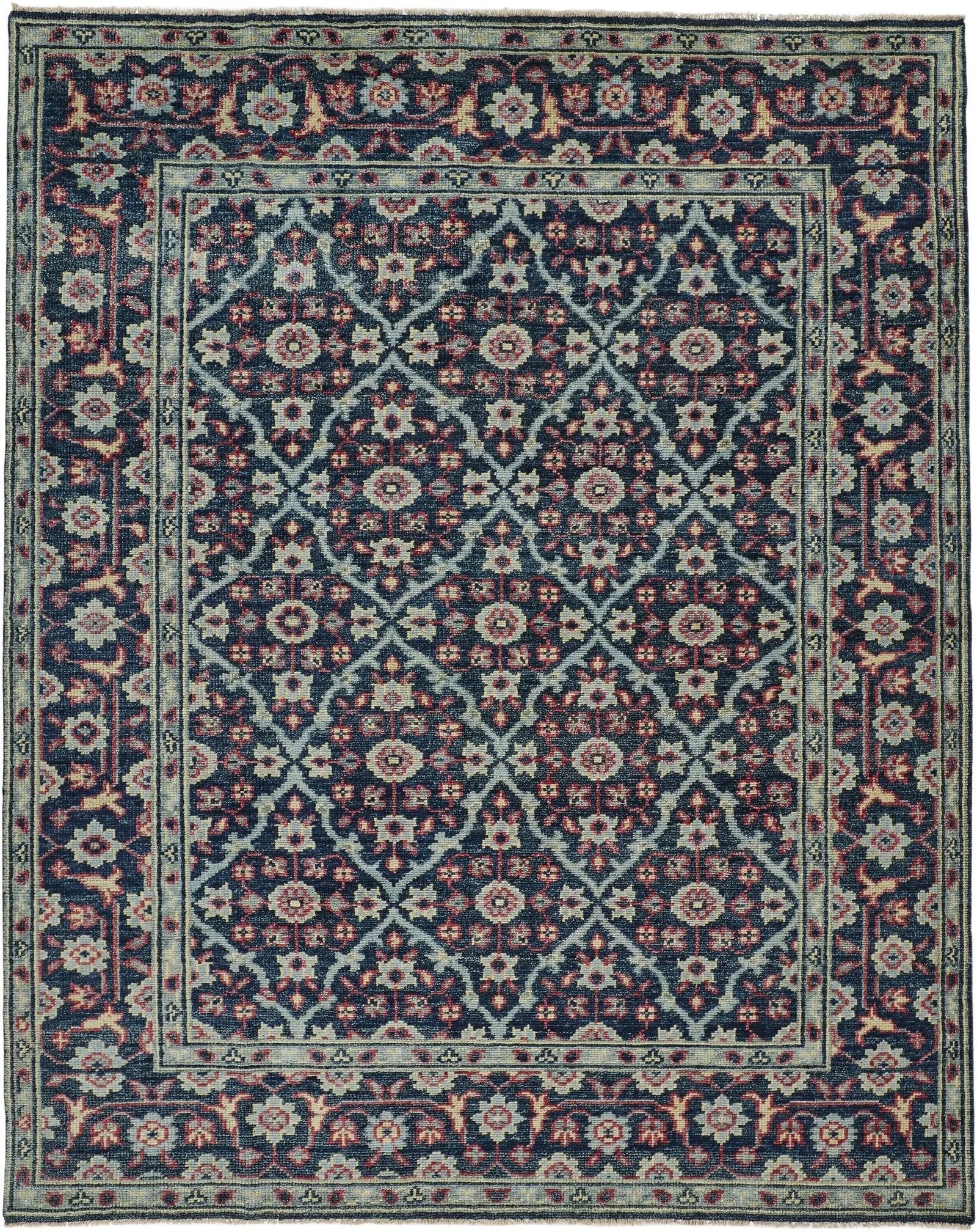 Piraj 6463F Teal/Red Rug - Baconco