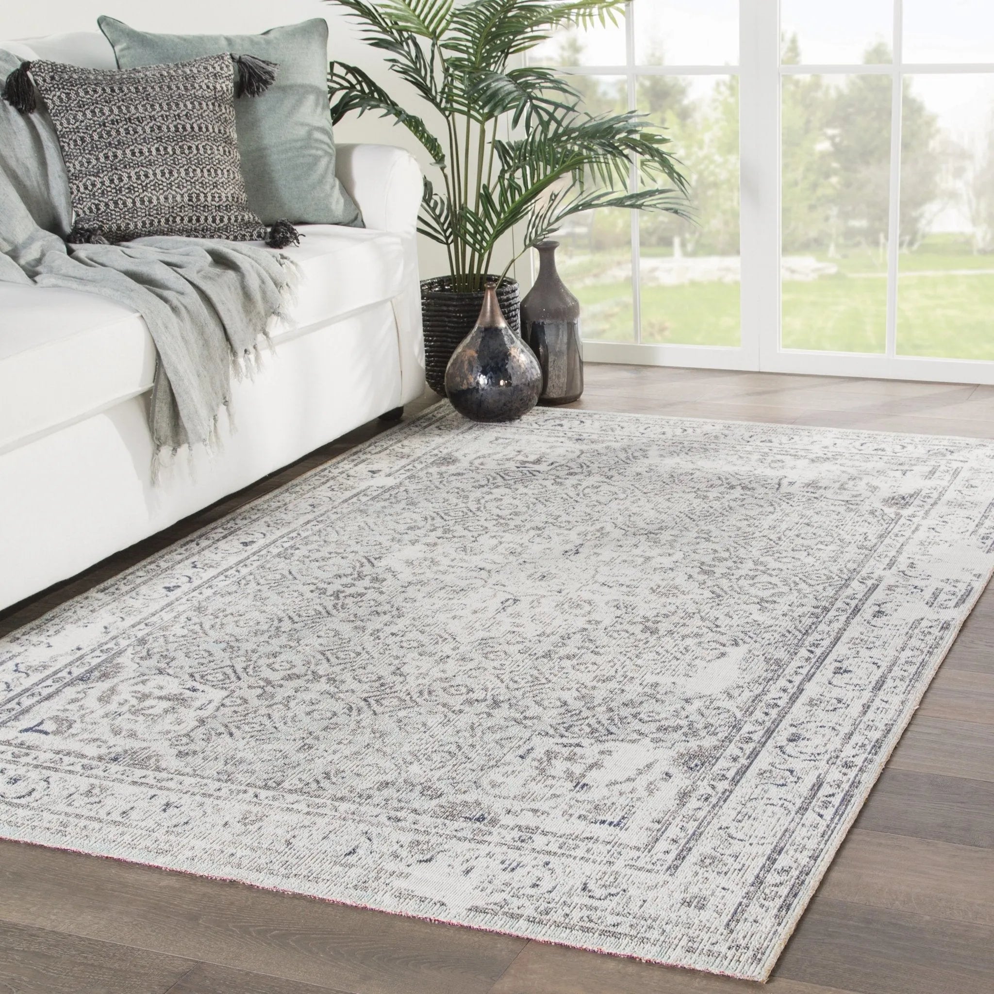 Polaris Pol01 Langley Gray/Blue Rug - Baconco