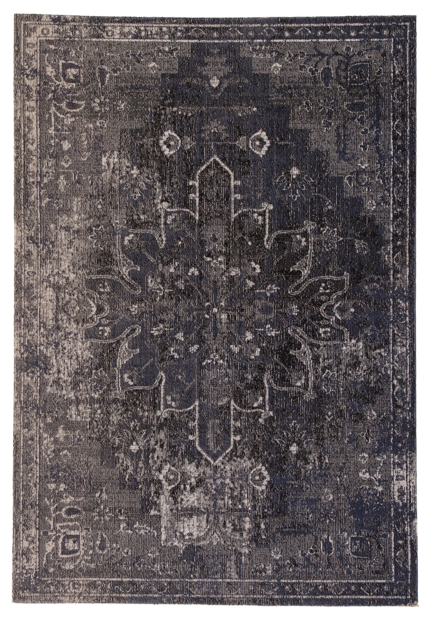 Polaris Pol09 Isolde Blue/Black Rug - Baconco