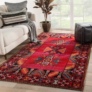 Polaris Pol19 Paloma Red/Black Rug - Baconco