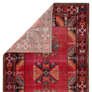 Polaris Pol19 Paloma Red/Black Rug - Baconco