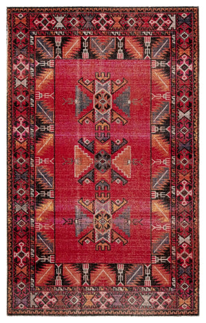 Polaris Pol19 Paloma Red/Black Rug - Baconco