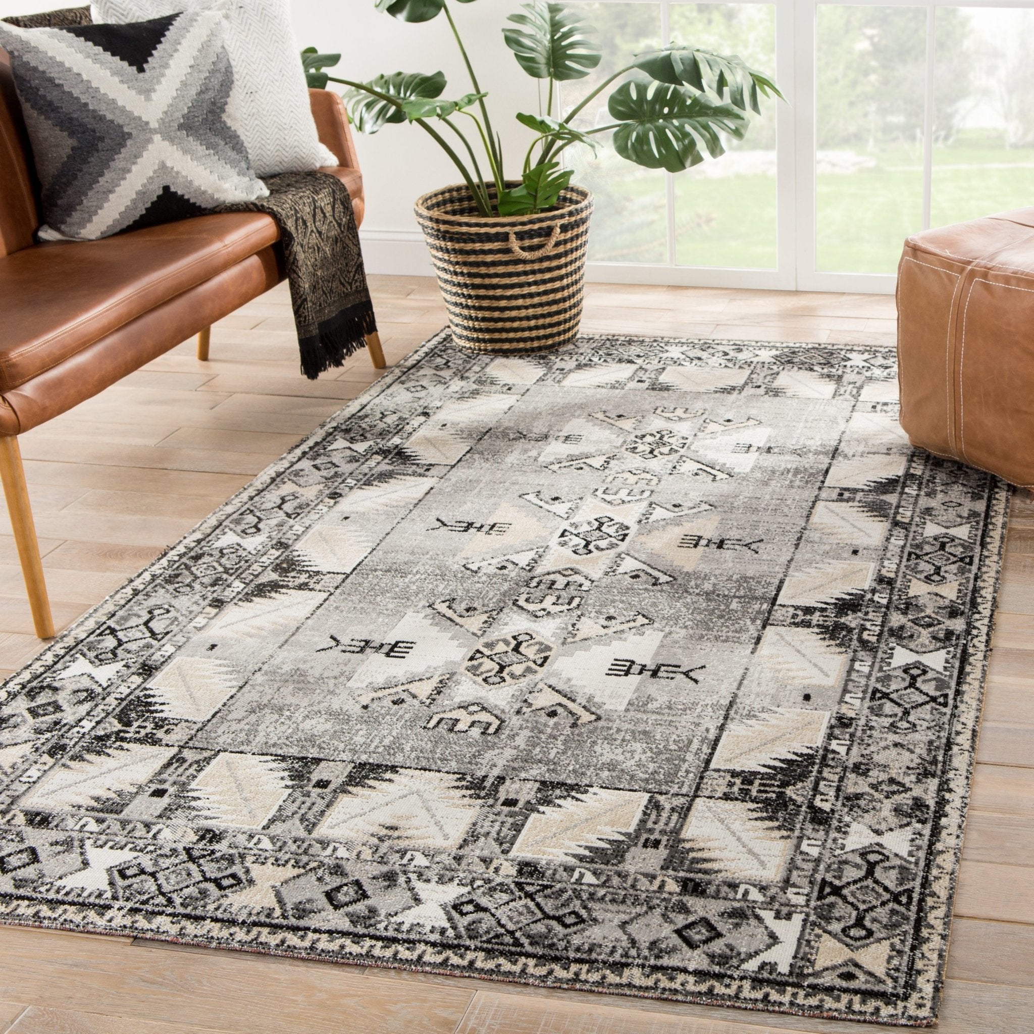 Polaris POL20 Paloma Gray/Beige Rug - Baconco