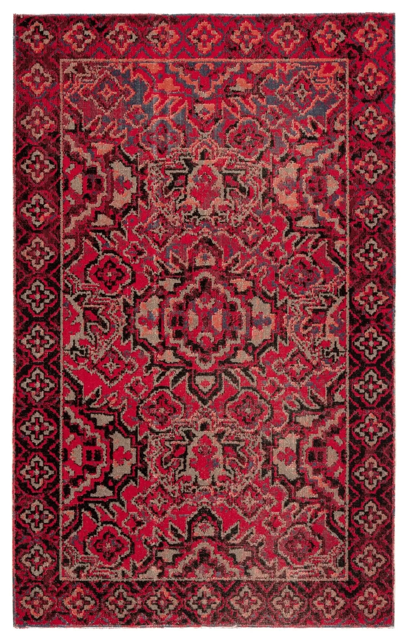 Polaris Pol21 Chaya Red/Black Rug - Baconco