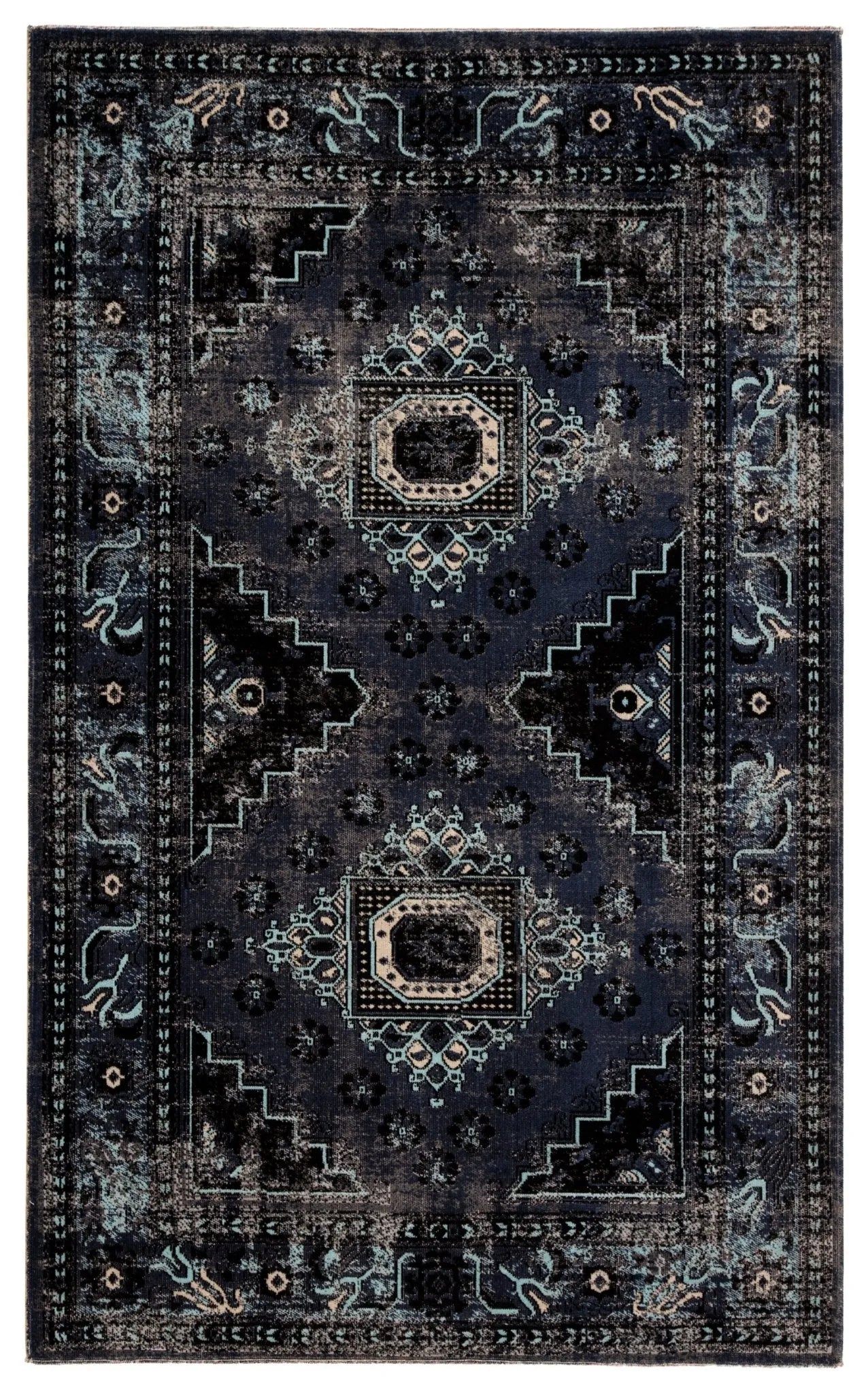 Polaris Pol24 Westlyn Black/Blue Rug - Baconco