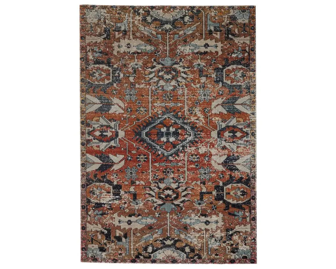 Polaris POL27 Orange/Blue Rug - Baconco